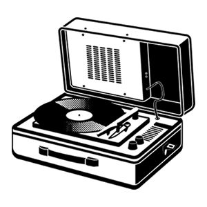 Record Player BW Logo
